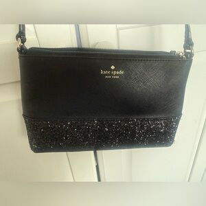 Kate Spade Black Glitter Clutch
